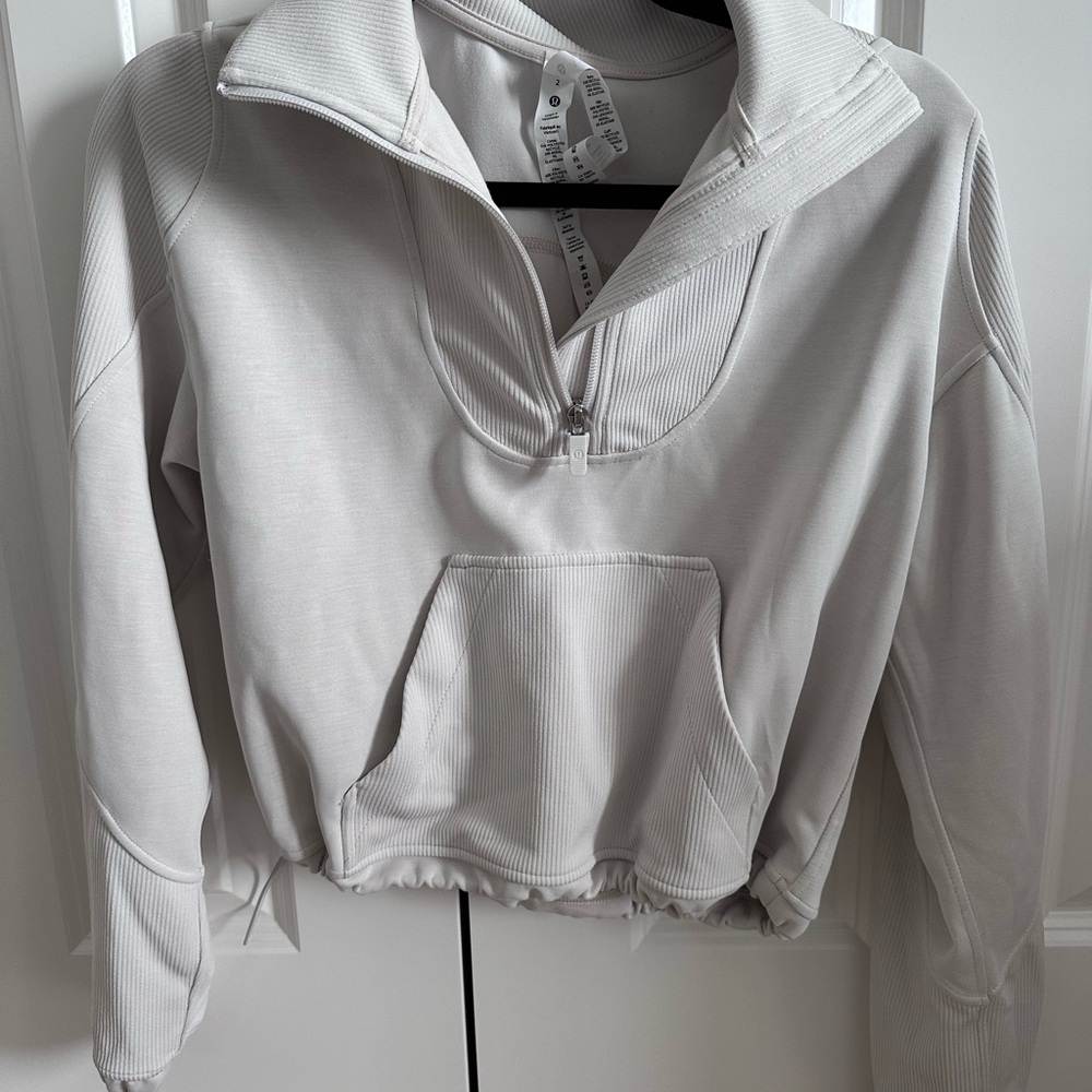 Lululemon Athletica Light Gray Quarter-Zip Hoodie